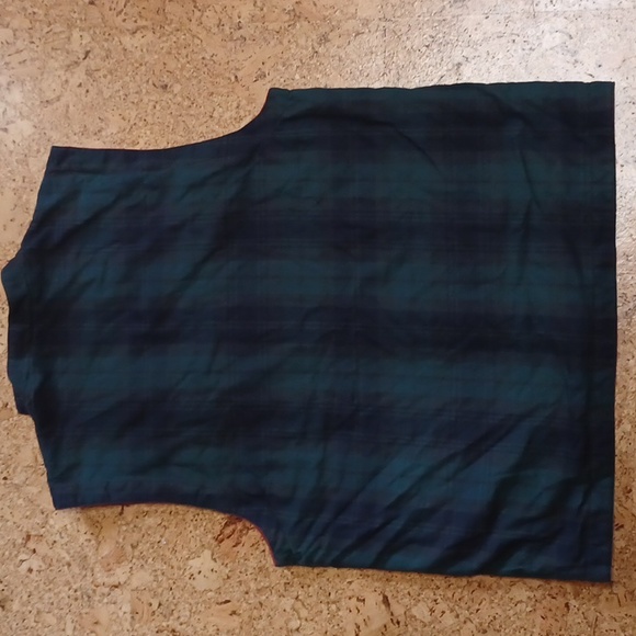 Evergreen Outerwear Vintage Plaid Wool Vest With Red Cotton Lining Men's Size L - Picture 4 of 6